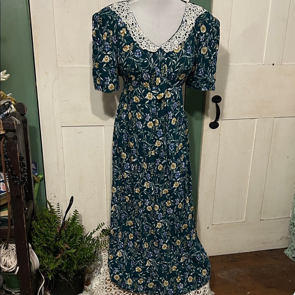 Ex Cnd Vintage Take Nine Dress Maternity Cottagecore Grandma Y2K Floral Romantic